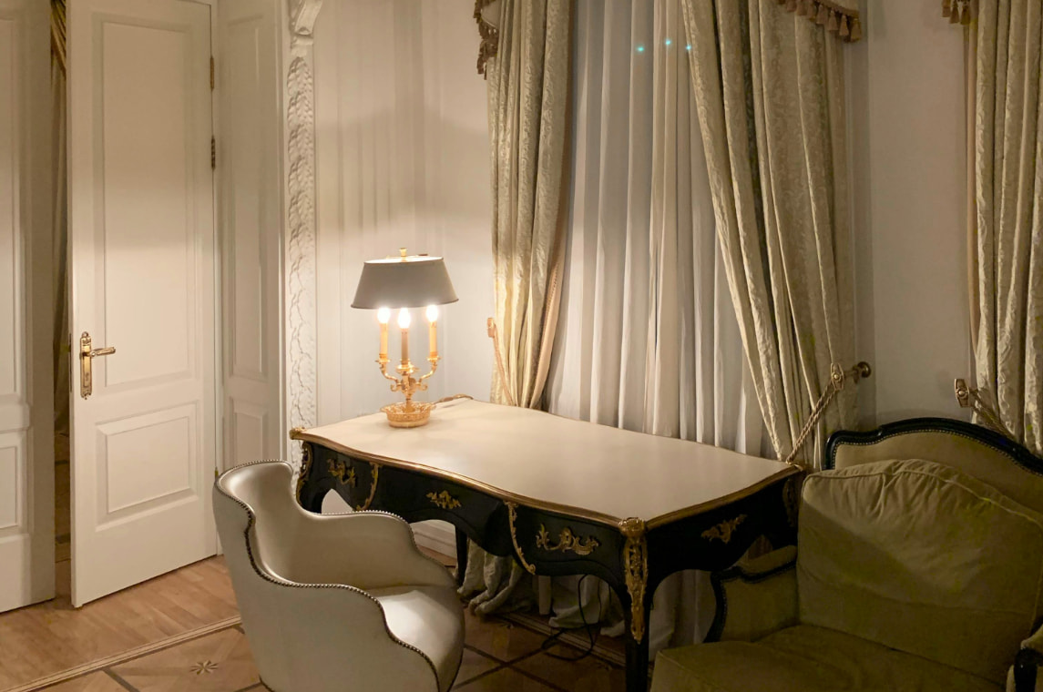 Inside a luxurious hotel